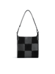 Medium Square Stitch Tote Bag - Black