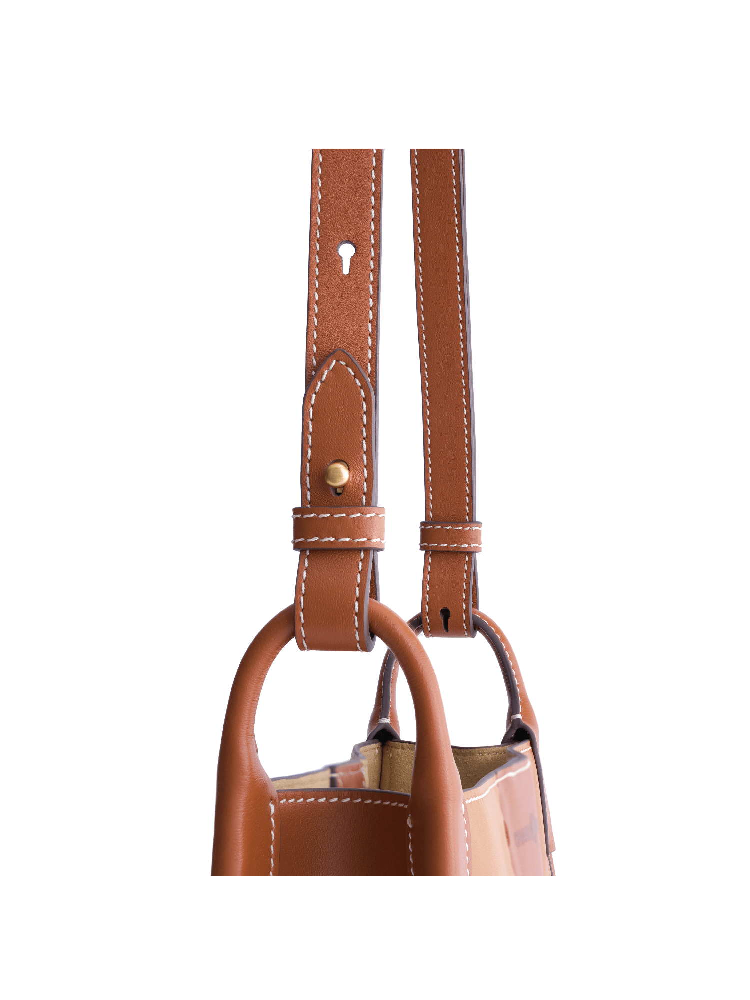 Square Stitch Tote Bag (Medium) - Brown - Bag | Orange Cube