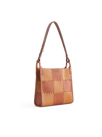 Square Stitch Tote Bag (Medium) - Brown - Bag | Orange Cube