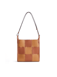 Square Stitch Tote Bag (Medium) - Brown - Bag | Orange Cube