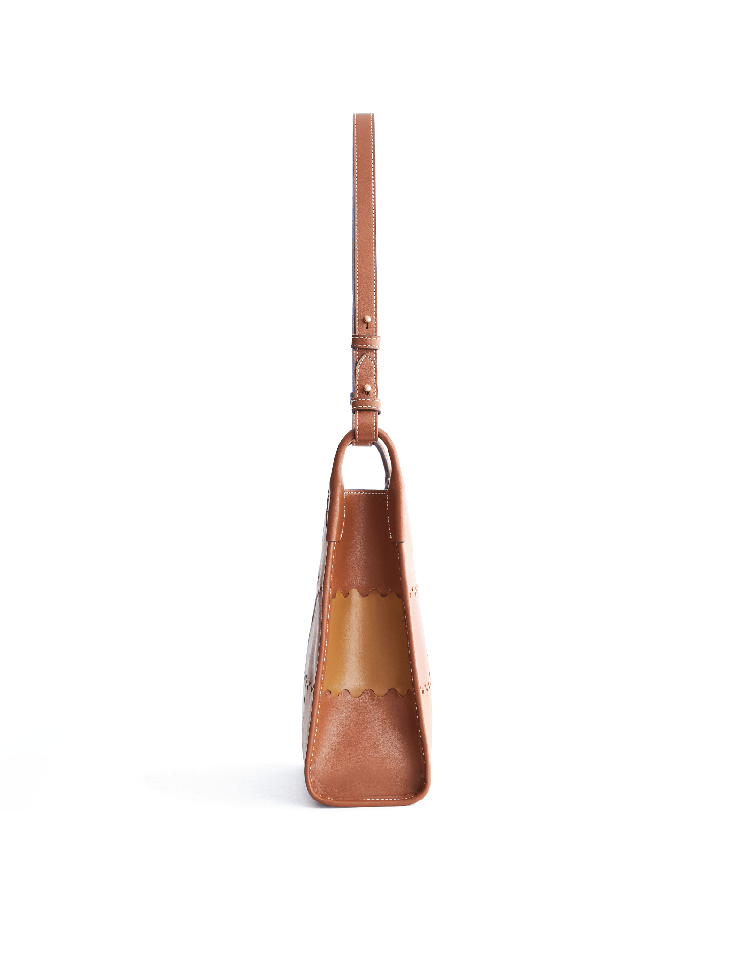 Square Stitch Tote Bag (Medium) - Brown - Bag | Orange Cube