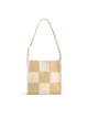 Medium Square Stitch Tote Bag - Cream and Beige