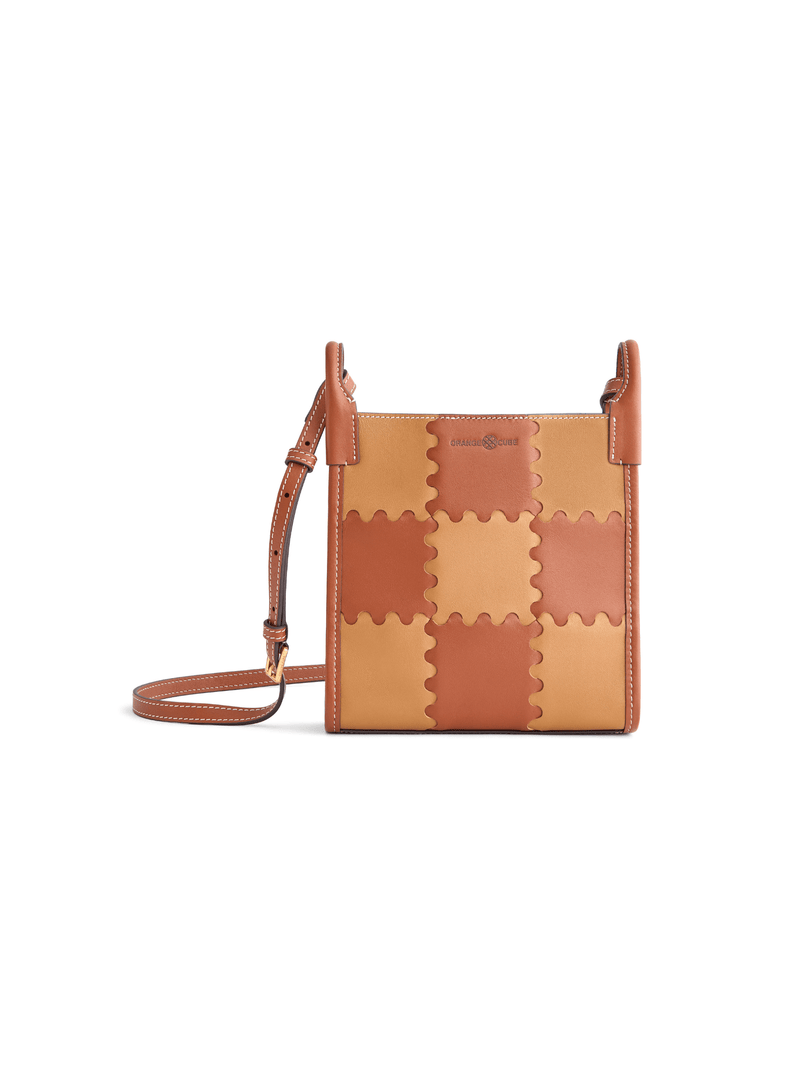 Square Stitch Tote Bag (Small) - Brown - Bag | Orange Cube