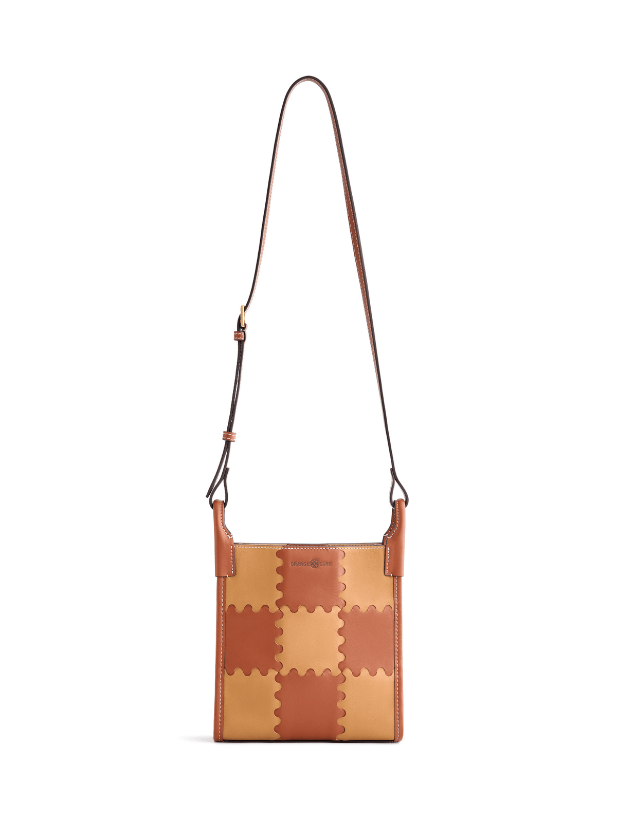 Square Stitch Tote Bag (Small) - Brown - Bag | Orange Cube