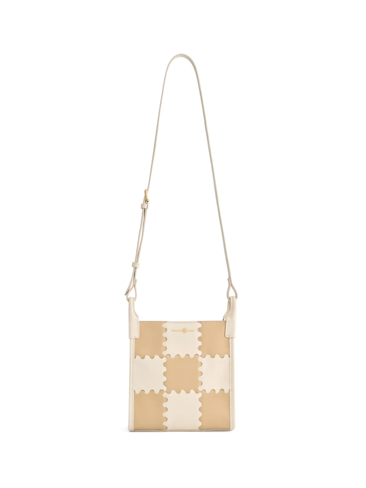 Square Stitch Tote Bag (Small) - White/Light Brown - Bag | Orange Cube
