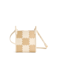 Square Stitch Tote Bag (Small) - White/Light Brown - Bag | Orange Cube
