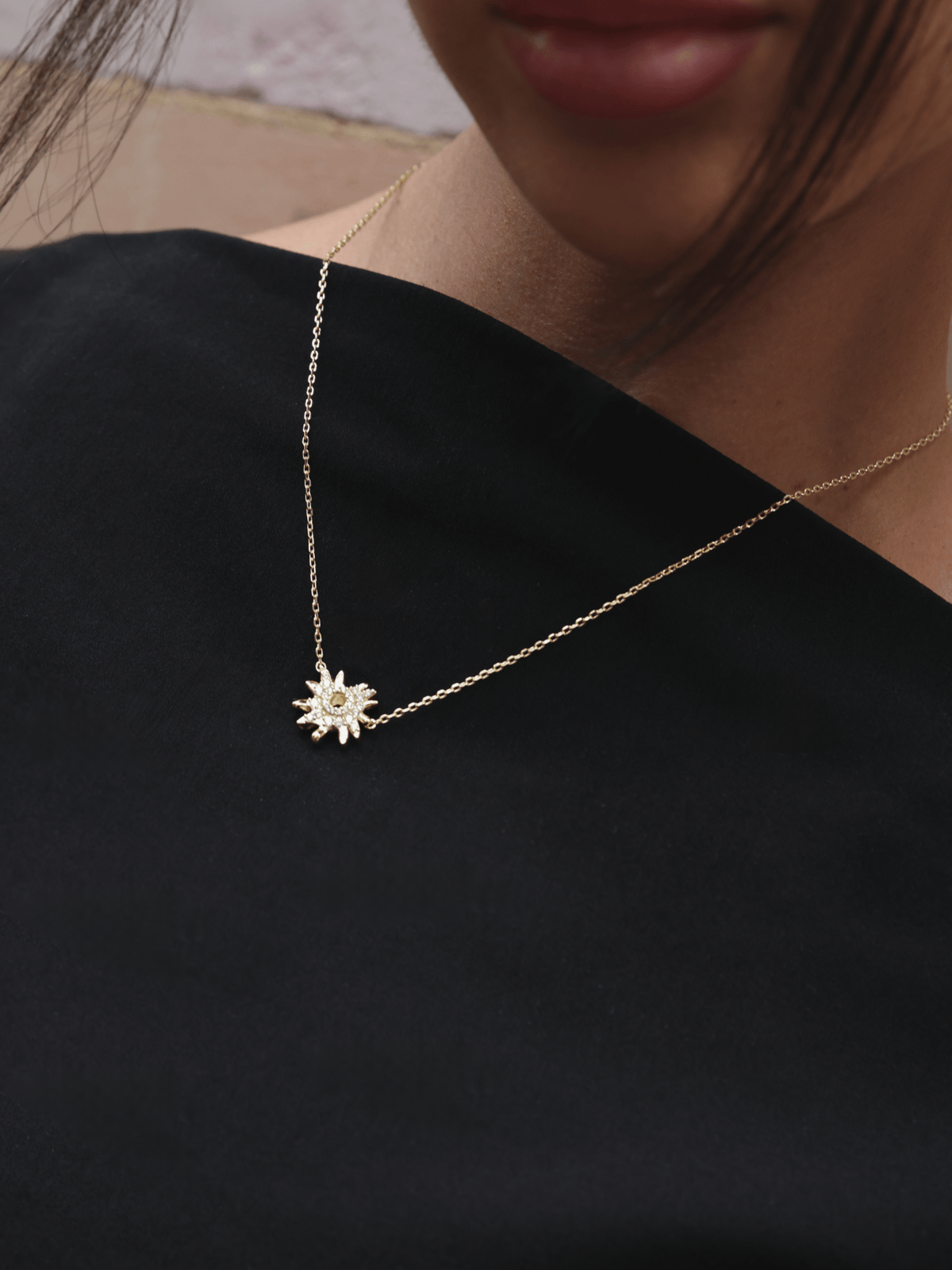 Sunflare Bloom Pendant - Necklace | Orange Cube