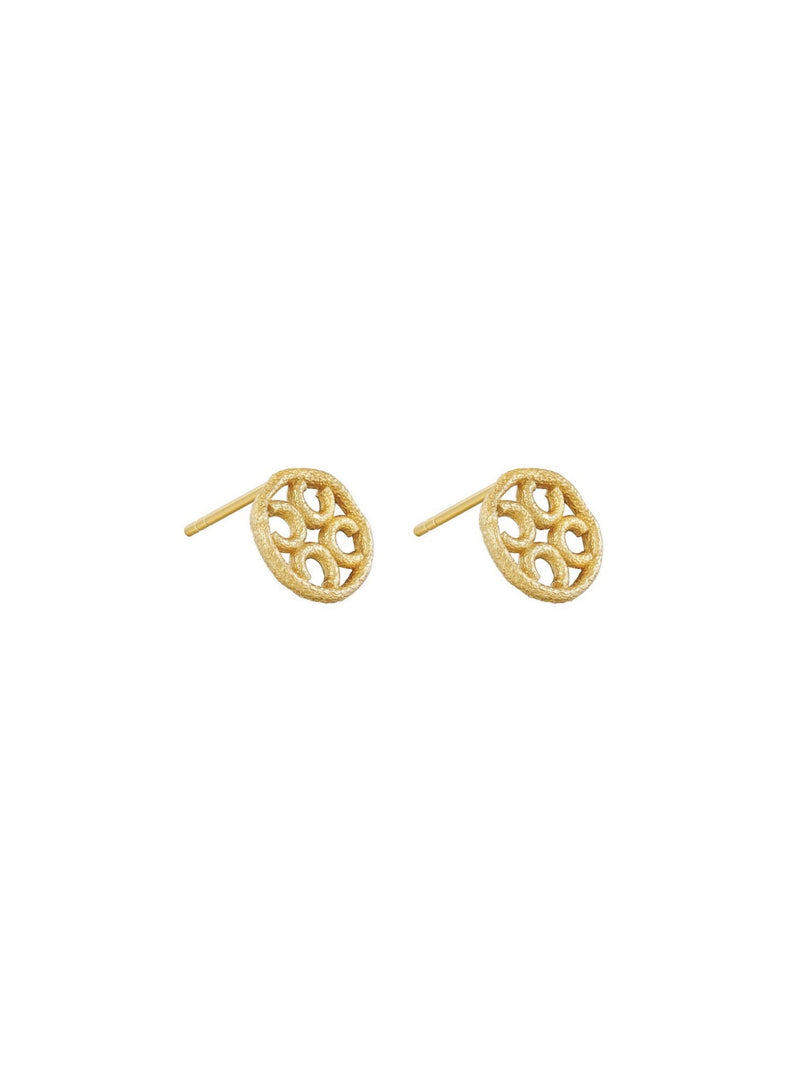 Textured Signature Studs (Pair) - Earrings | Orange Cube