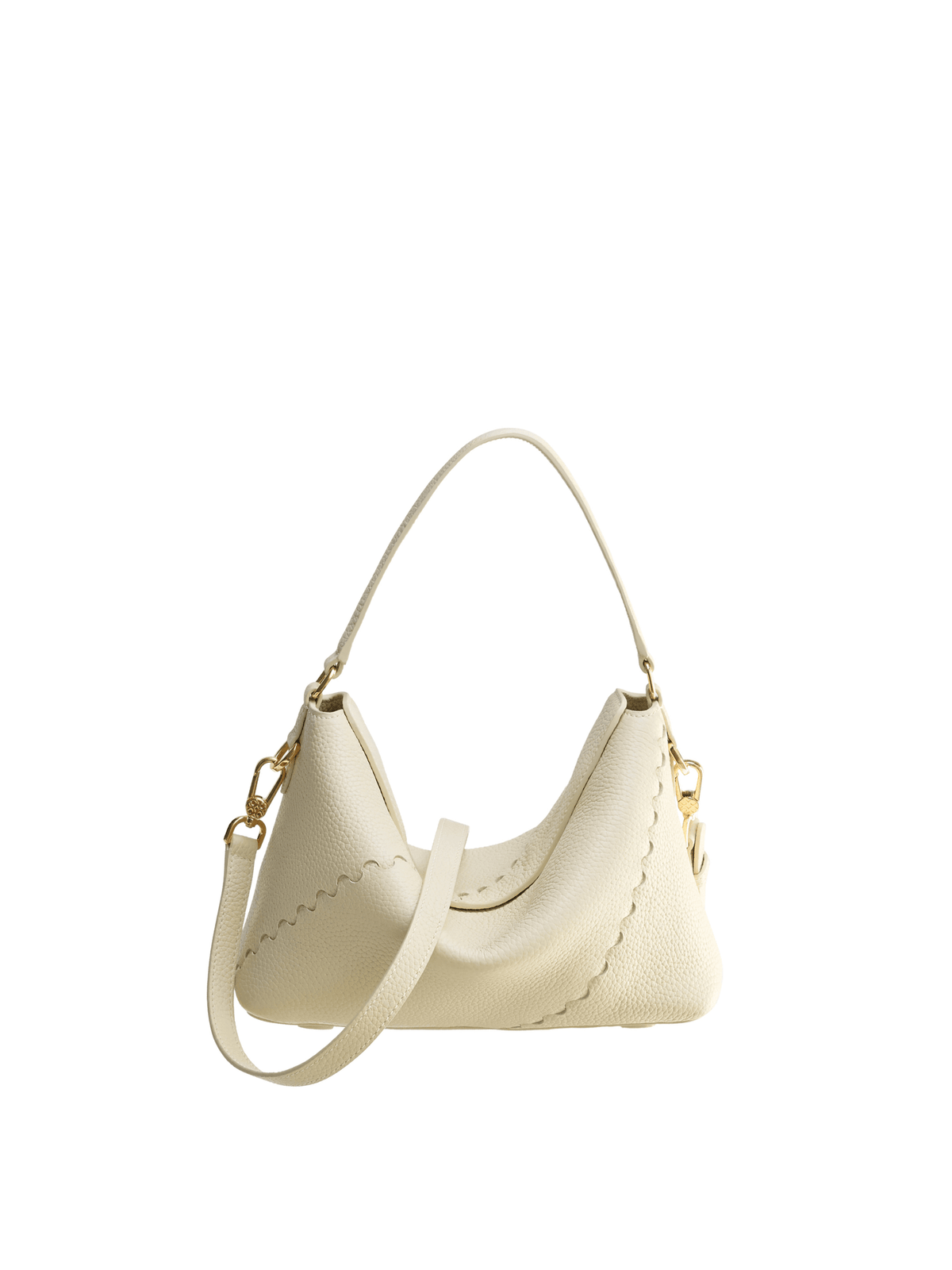 Vina Shoulder Bag - Cream - White Leather Shoulder Bag | Orange Cube