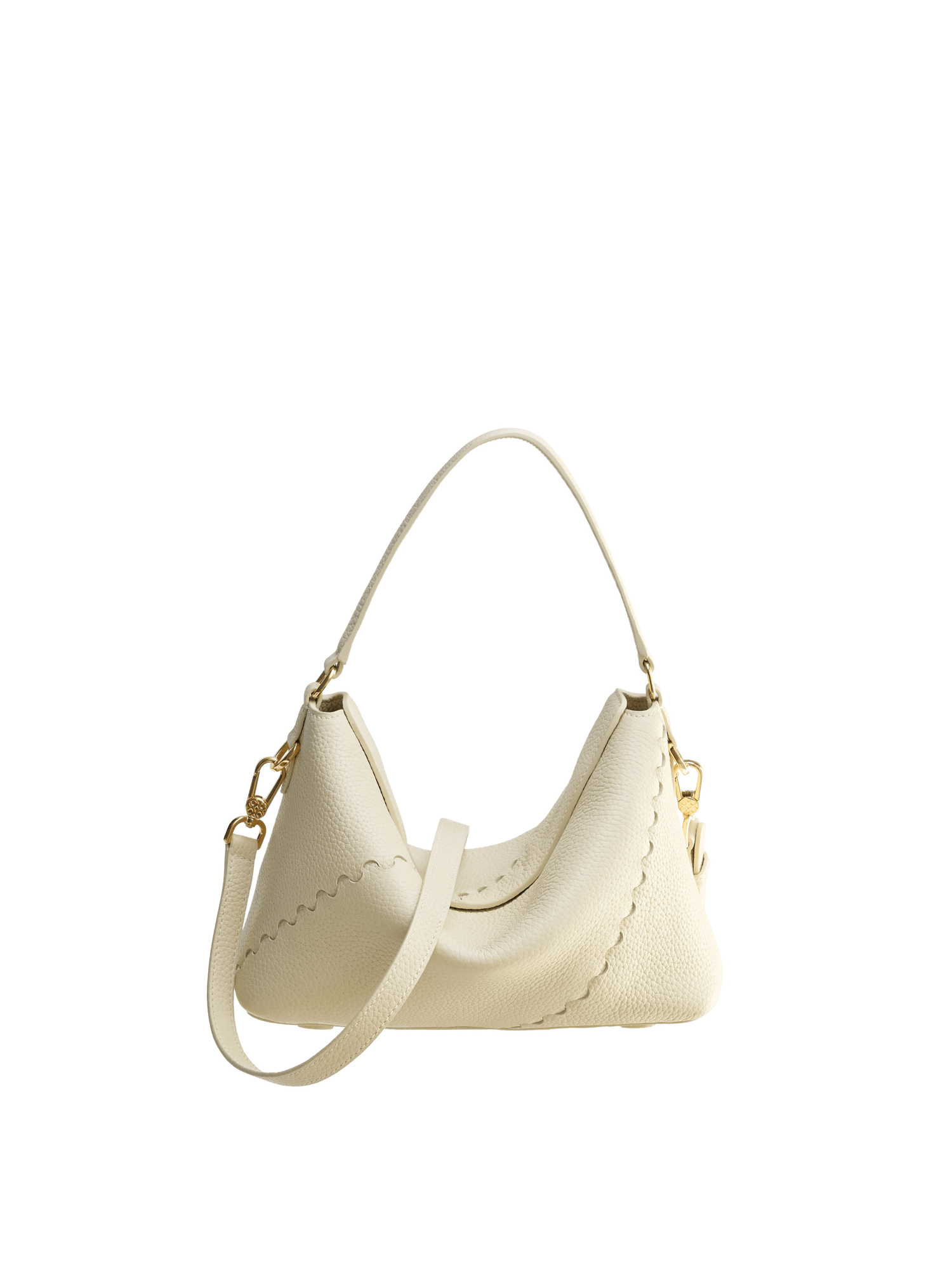 Vina Shoulder Bag - Cream - White Leather Shoulder Bag | Orange Cube