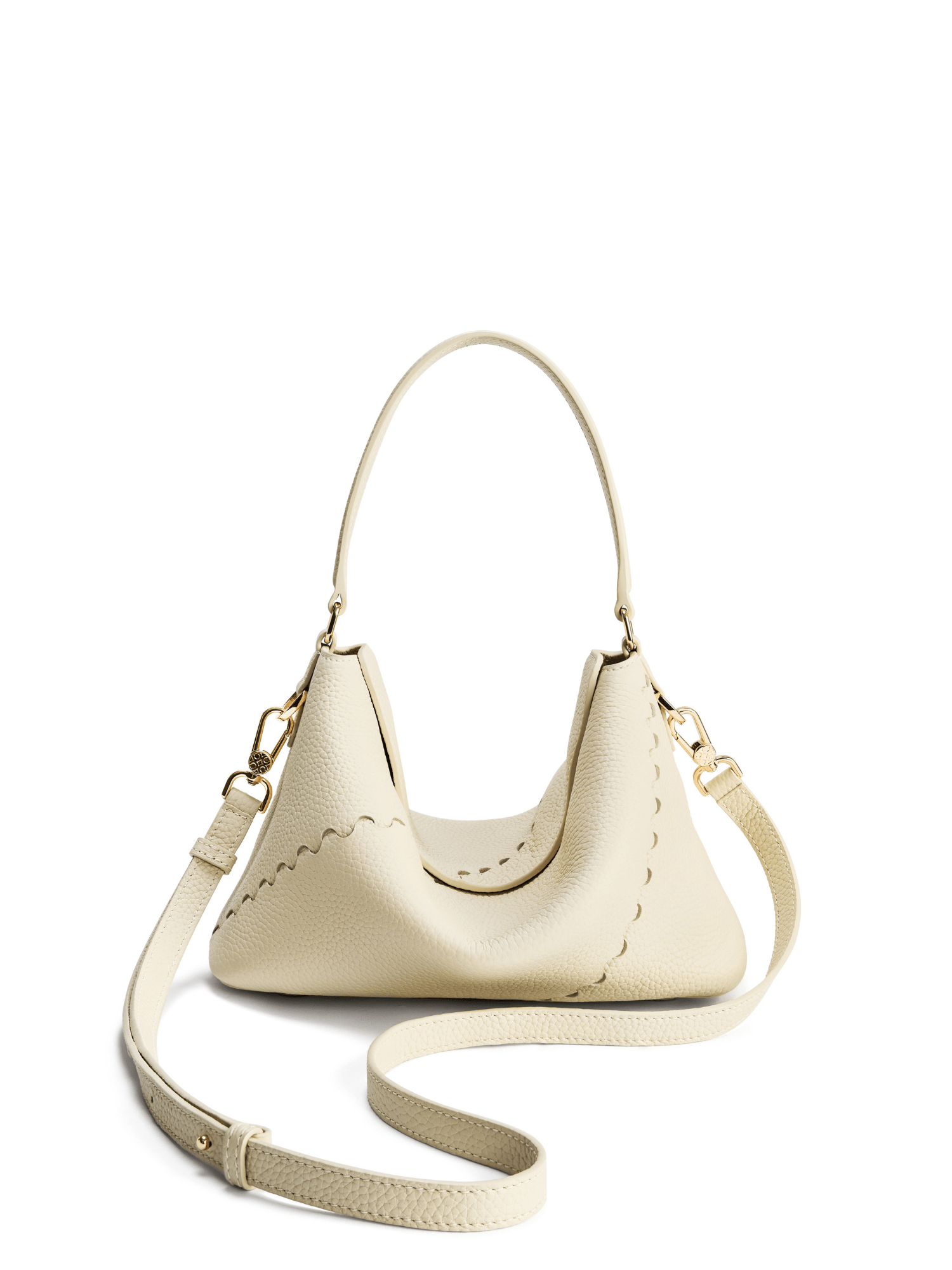 Vina Shoulder Bag - Cream - White Leather Shoulder Bag | Orange Cube