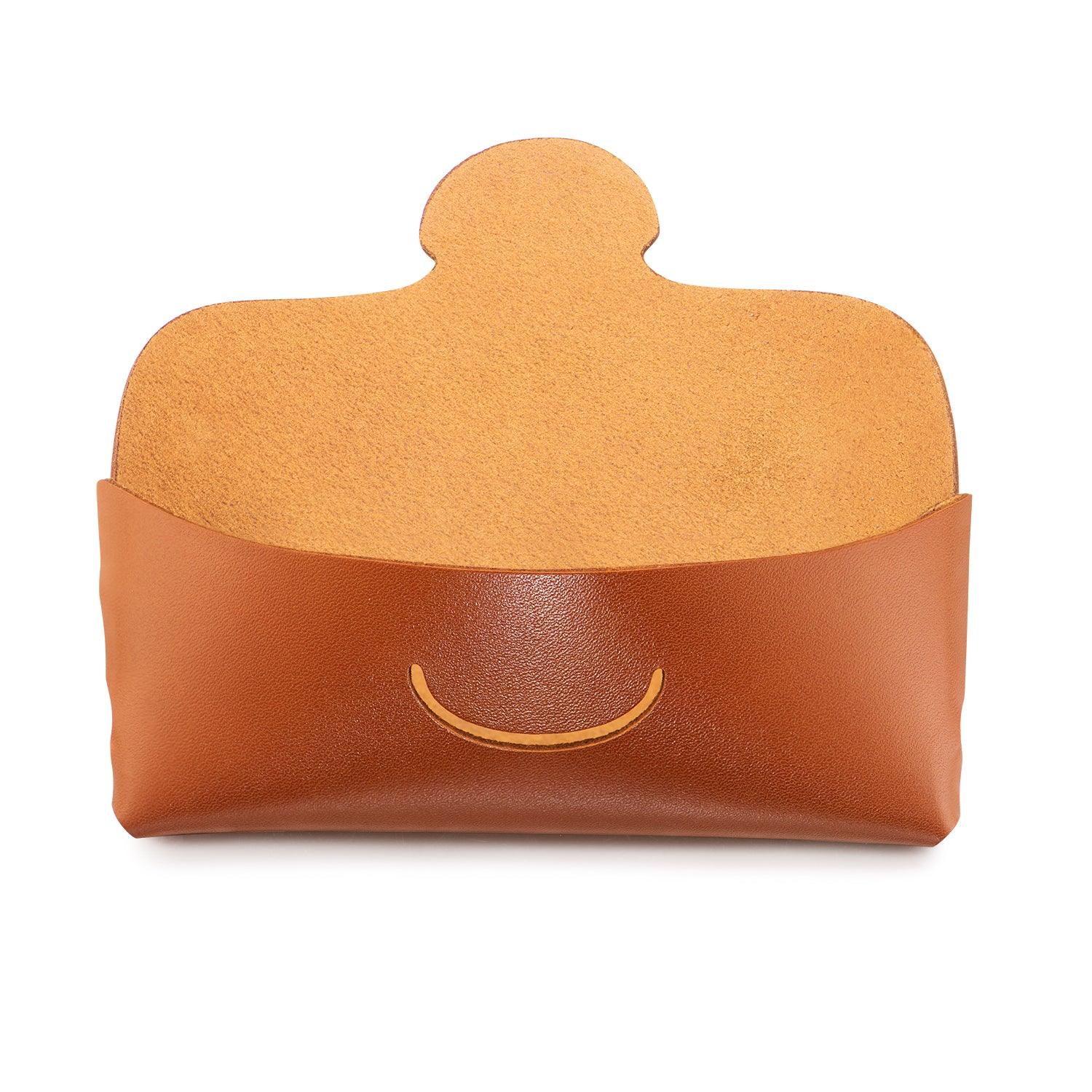Leather Sunglasses Case - Orange Cube