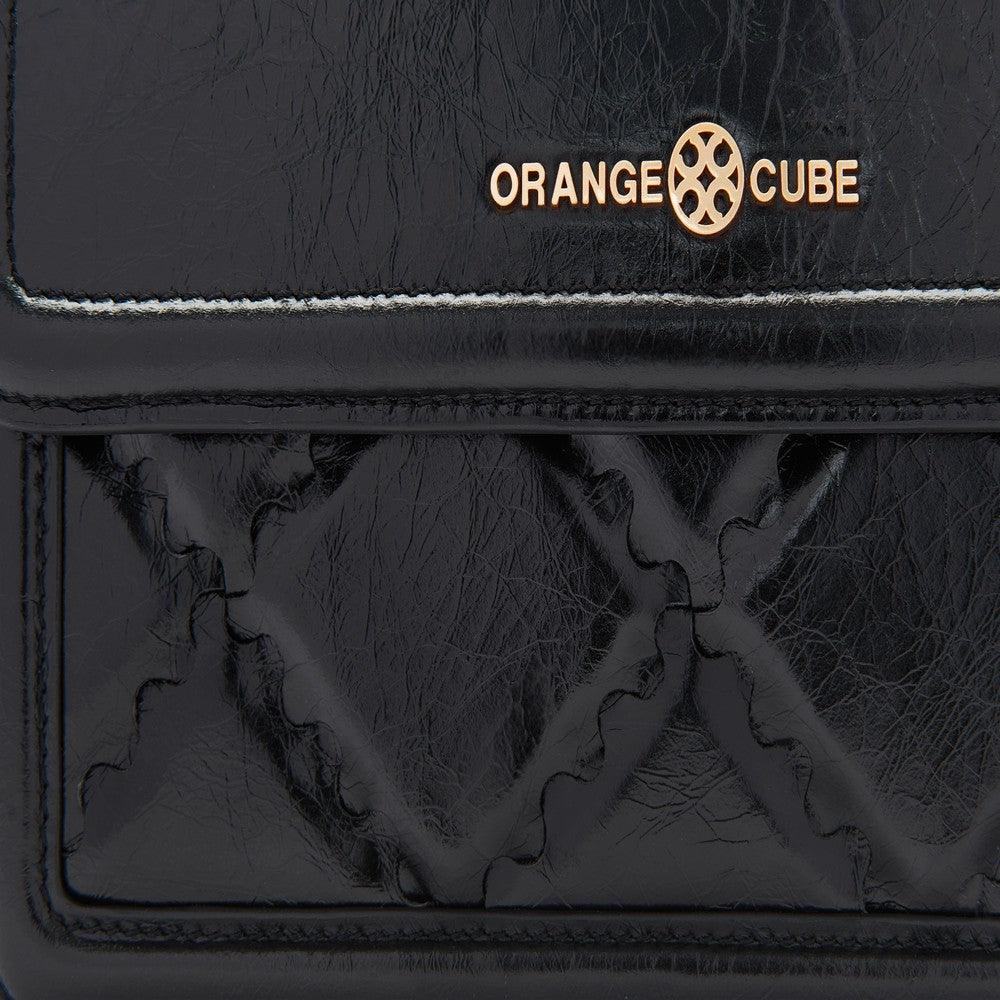 Mosaic Compact Messenger Bag - Black - Orange Cube