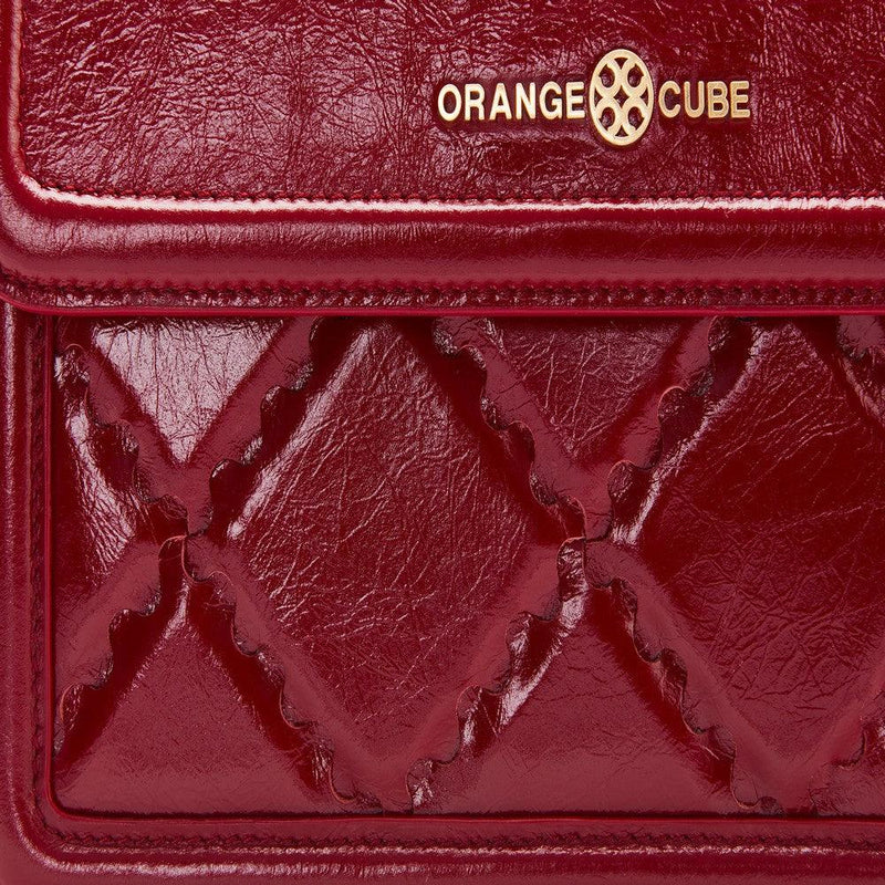 Mosaic Compact Messenger Bag - Retro Red - Orange Cube