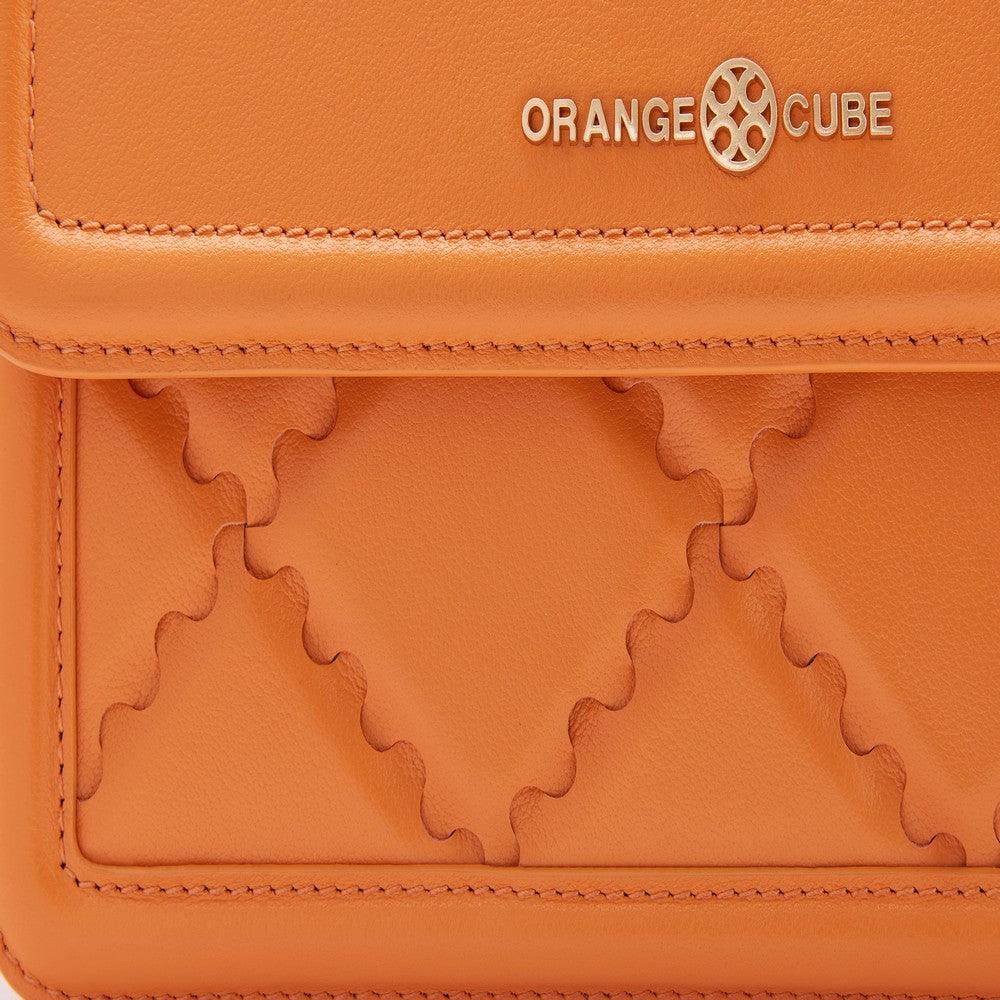 Mosaic Compact Messenger Bag - Orange - Orange Cube