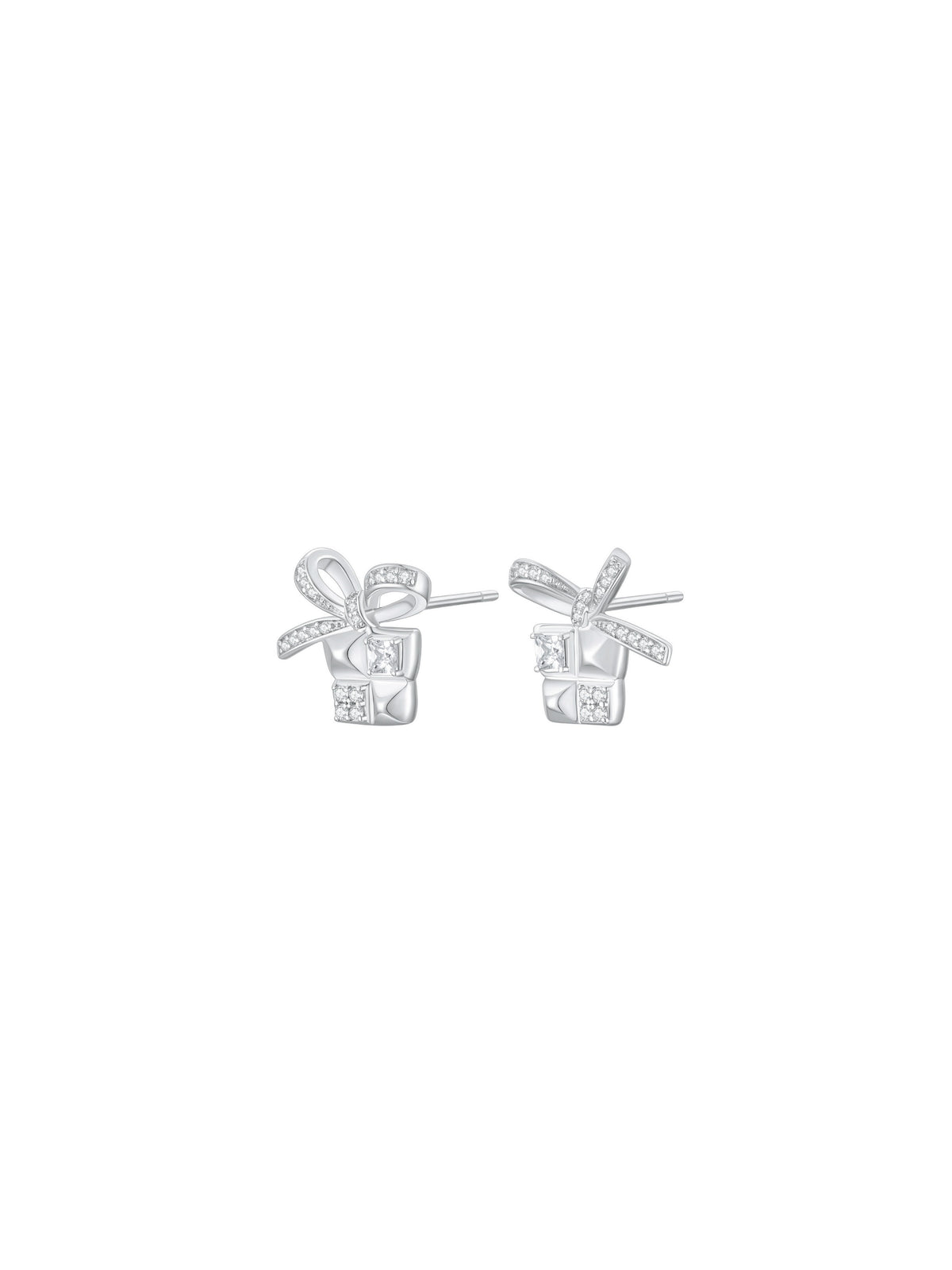 Crystal Present Earrings (Pair) (White)