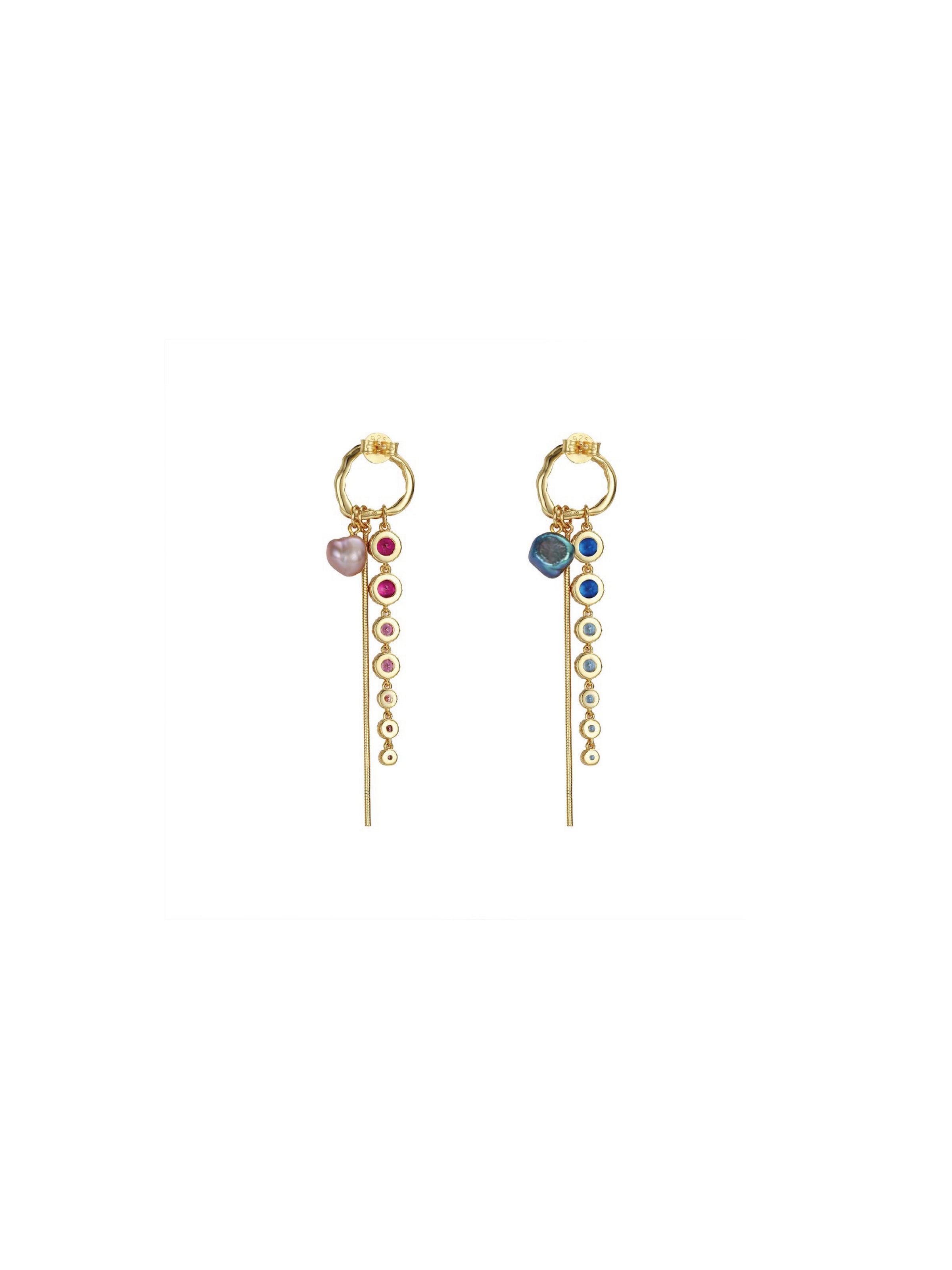 Drops of Jewels Earrings (Pair) - Orange Cube