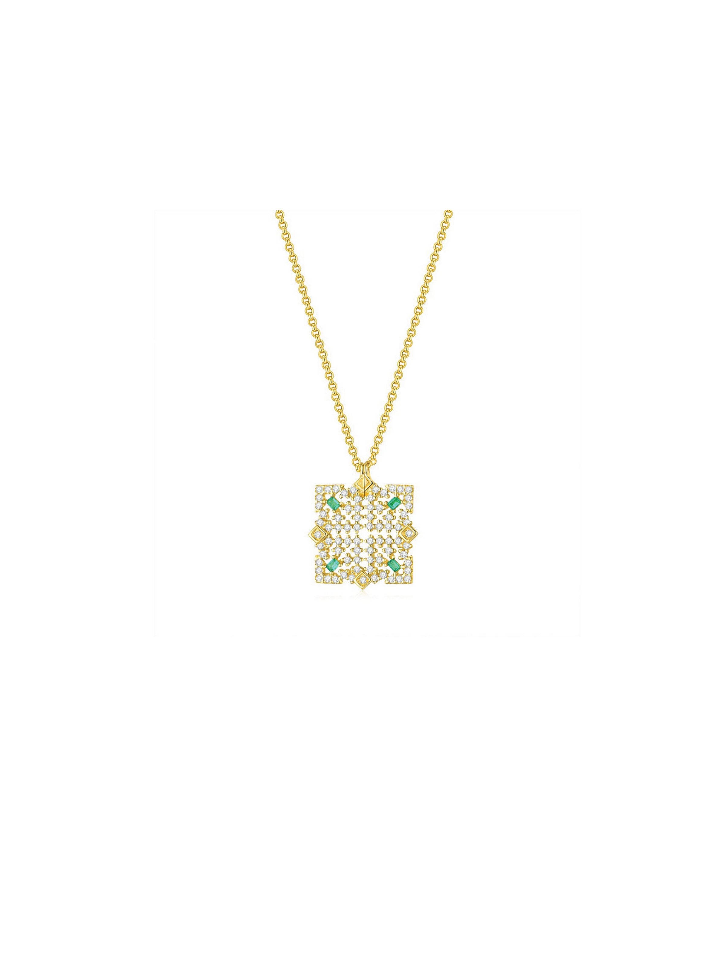 Emerald Palace Necklace - Orange Cube