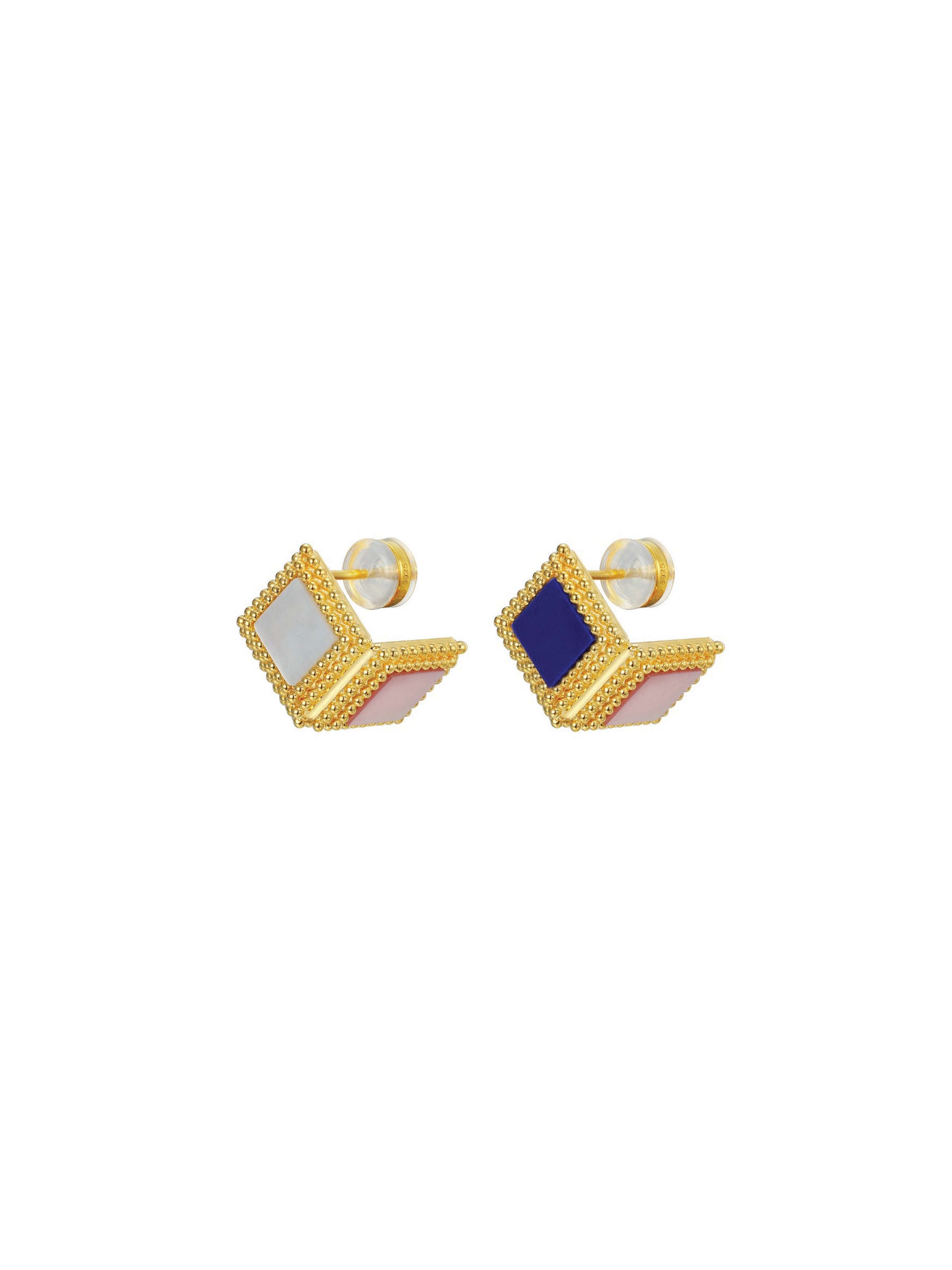 Enigma Earrings (Pair) - Orange Cube