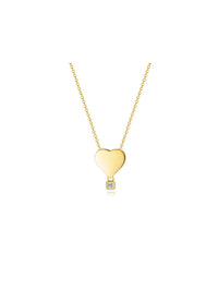 Floating Love Necklace - White Natural Mother of Pearl Shell - Orange Cube