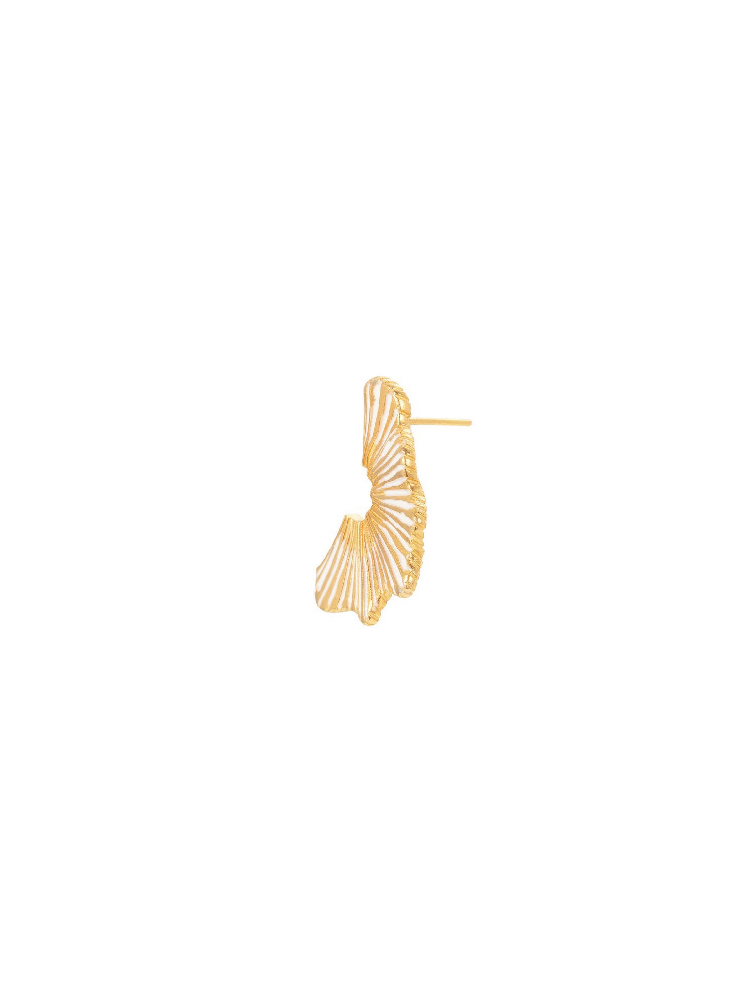 Flutter Earring (Single) - Orange Cube