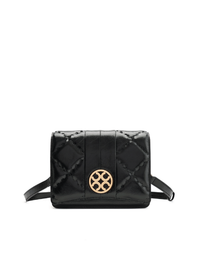 Mosaic Diamond Crossbody Bag - Black - Orange Cube