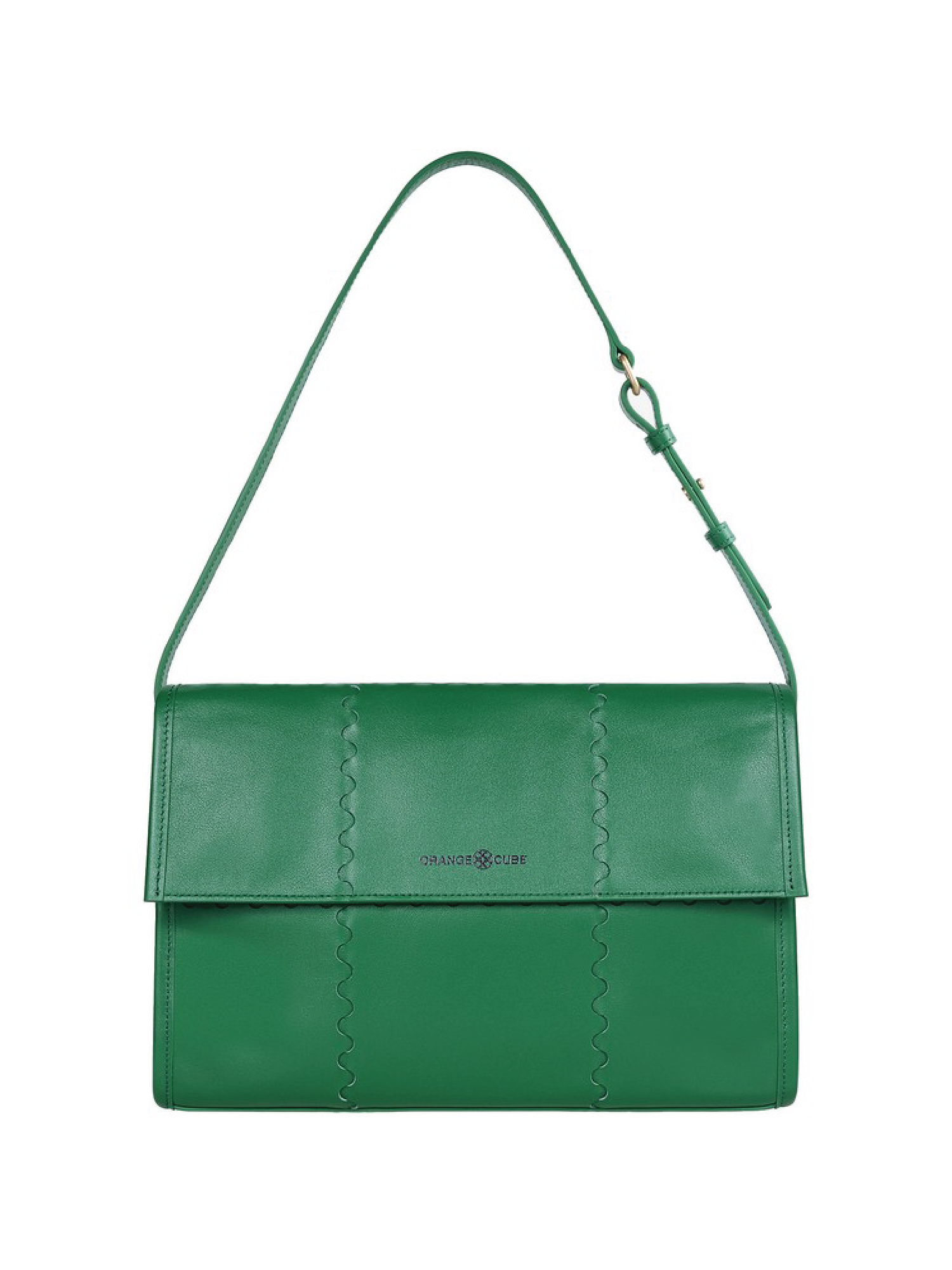 Mosaic Messenger Bag - Emerald Green - Orange Cube