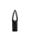 Quilted Impressions Wavy Tote Bag - Black (Large) - Orange Cube