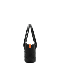 Quilted Impressions Wavy Tote Bag - Black (Small) - Orange Cube