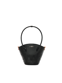 Quilted Impressions Wavy Tote Bag - Black (Small) - Orange Cube