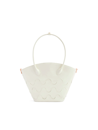 Quilted Impressions Wavy Tote Bag - White (Large) - Orange Cube