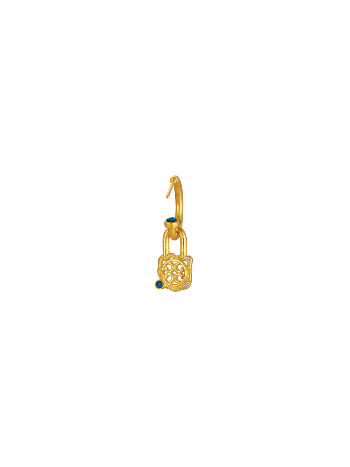 Signature Lock Earring (Single) - Orange Cube