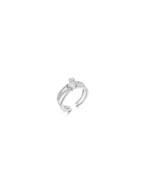 Silver Sparkle Ring (White) - Orange Cube