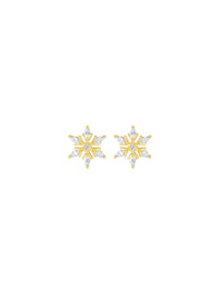 Snowflake Earrings (Pair) - Orange Cube