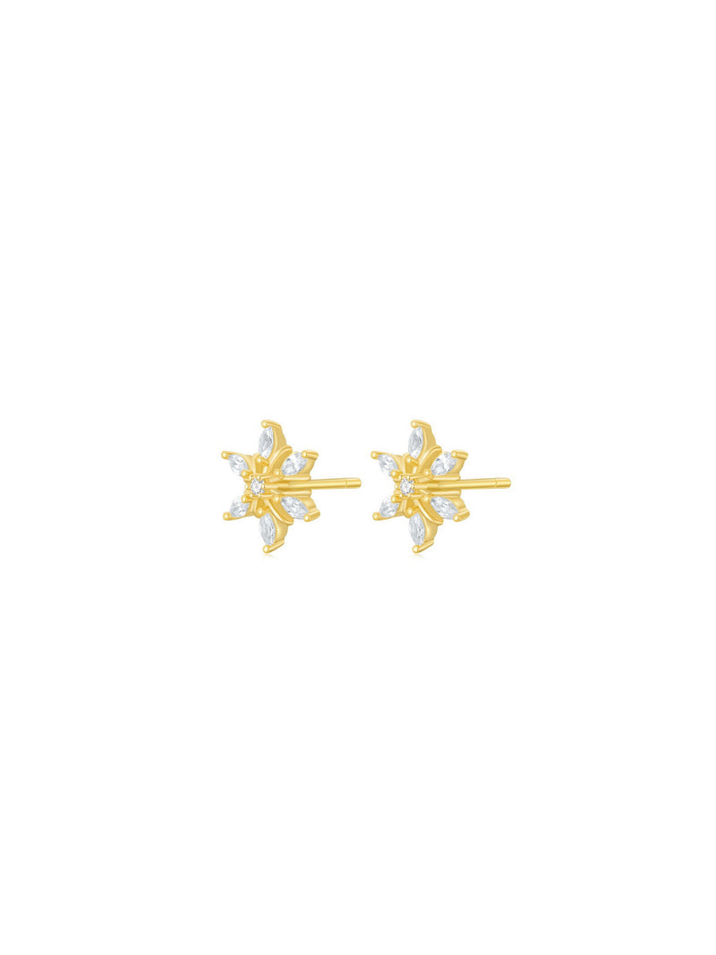 Snowflake Earrings (Pair) - Orange Cube