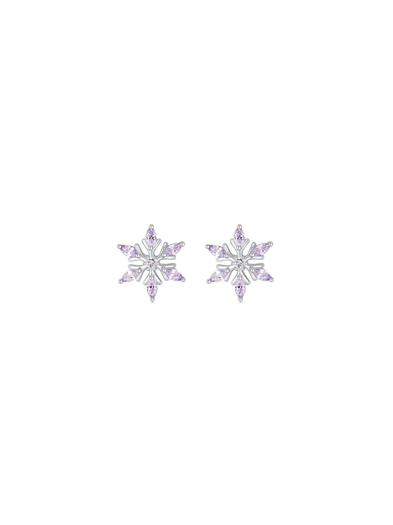 Snowflake Earrings (Pair) (White) - Orange Cube