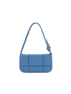 Square Stitch Cushion Shoulder Bag - Sky Blue - Orange Cube