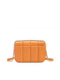 Square Stitch Flap Bag - Orange - Orange Cube