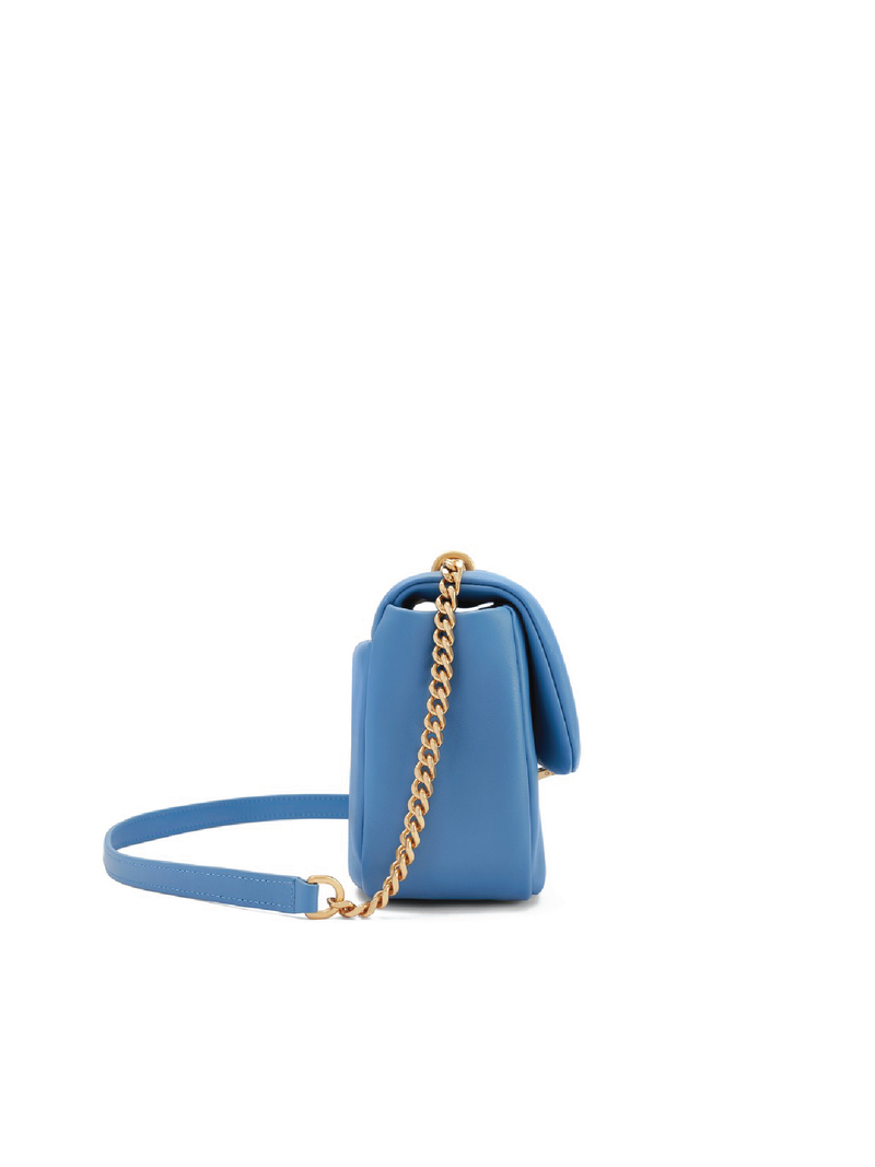 Square Stitch Flap Bag - Sky Blue - Orange Cube