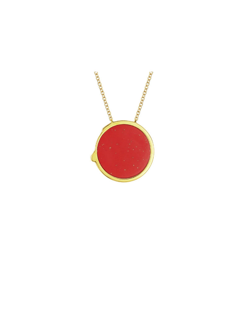 Timeless Necklace - Red - Orange Cube