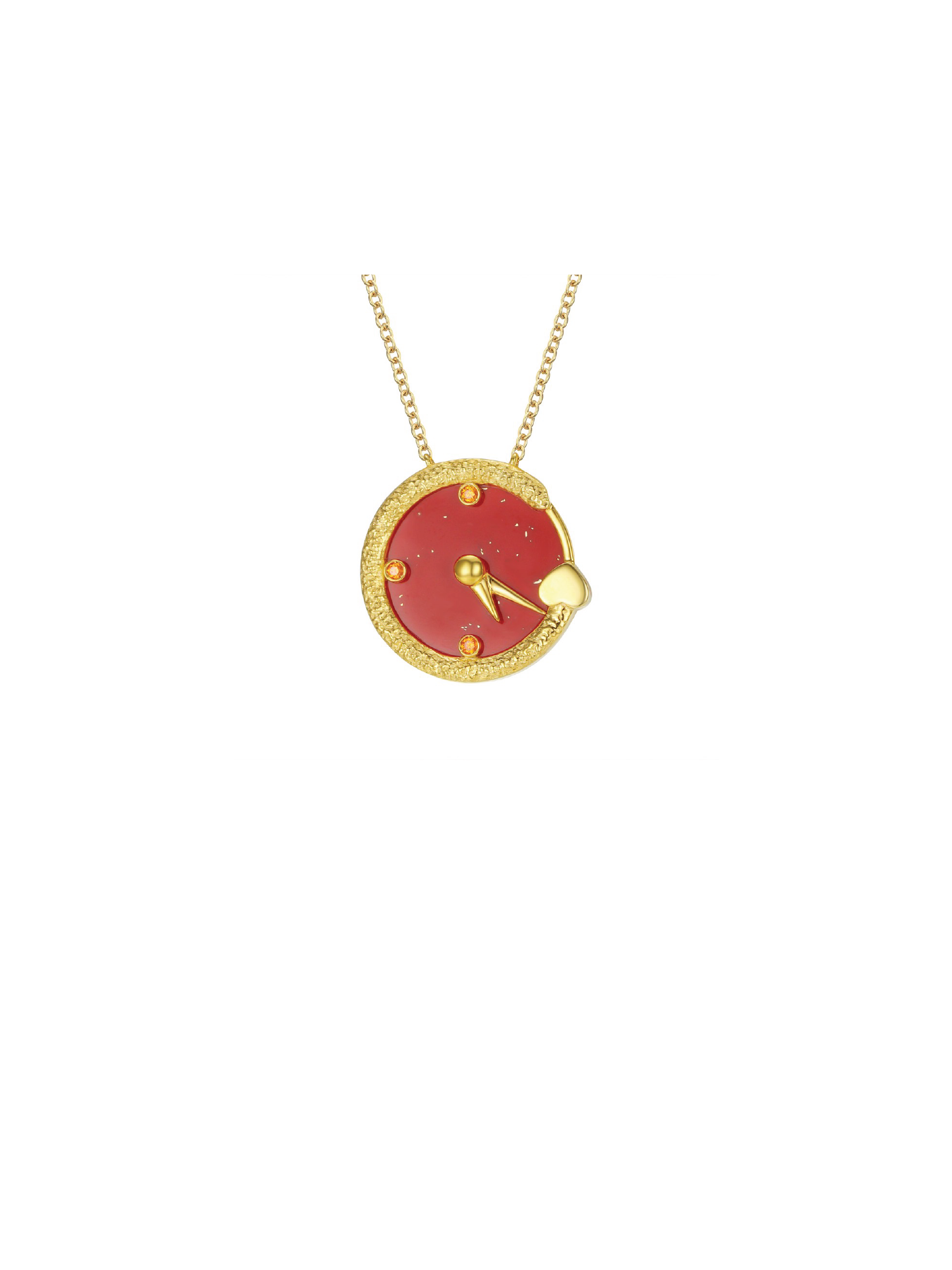 Timeless Necklace - Red - Orange Cube
