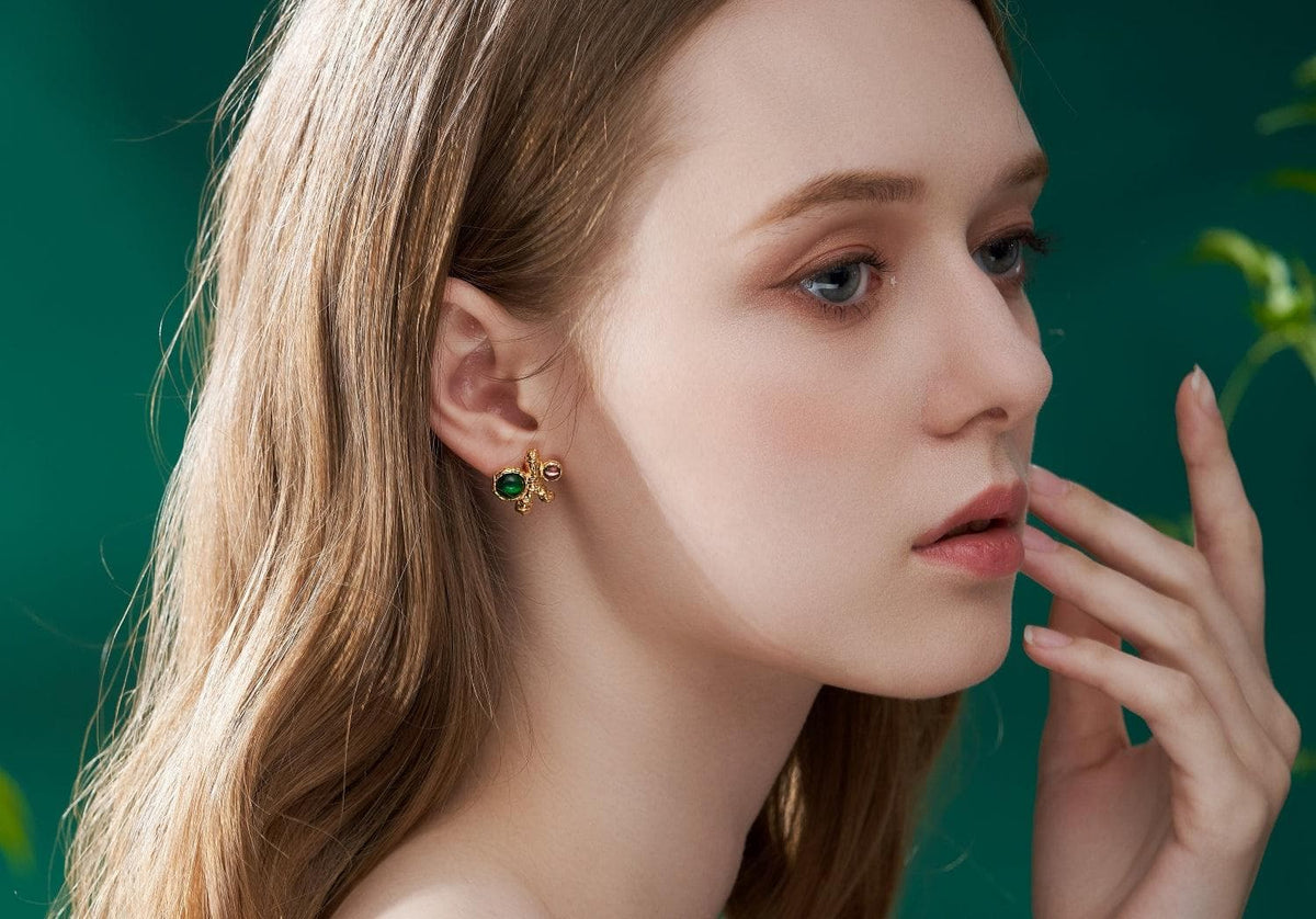 Ariel Earring - Green (Single) - Earrings | Orange Cube