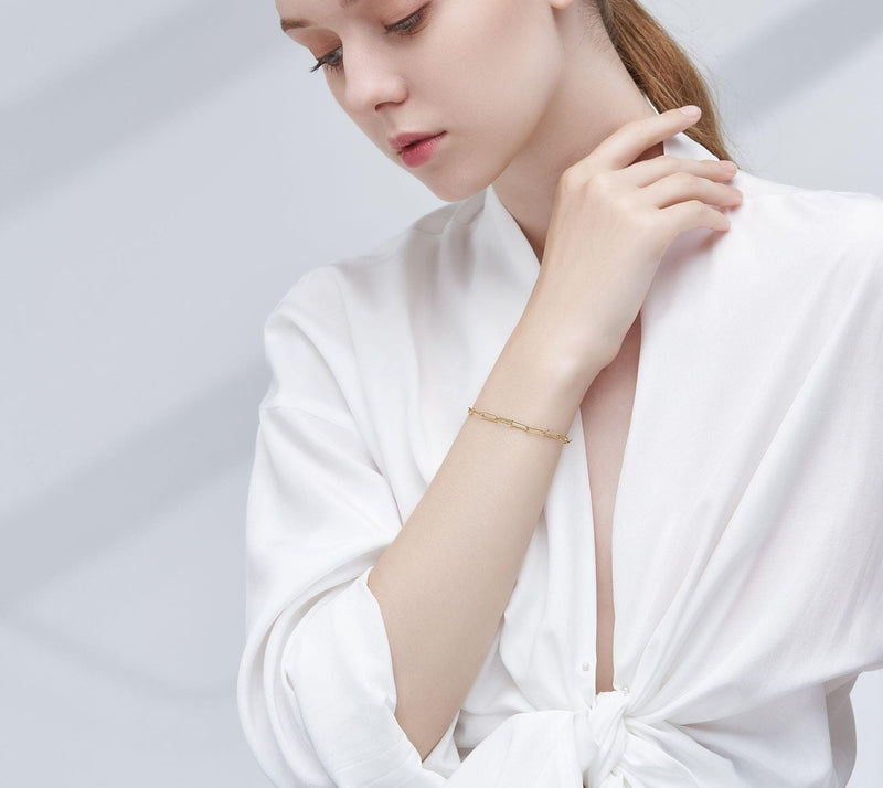 Blissful Time Bracelet - Thin Chain - Bracelet | Orange Cube