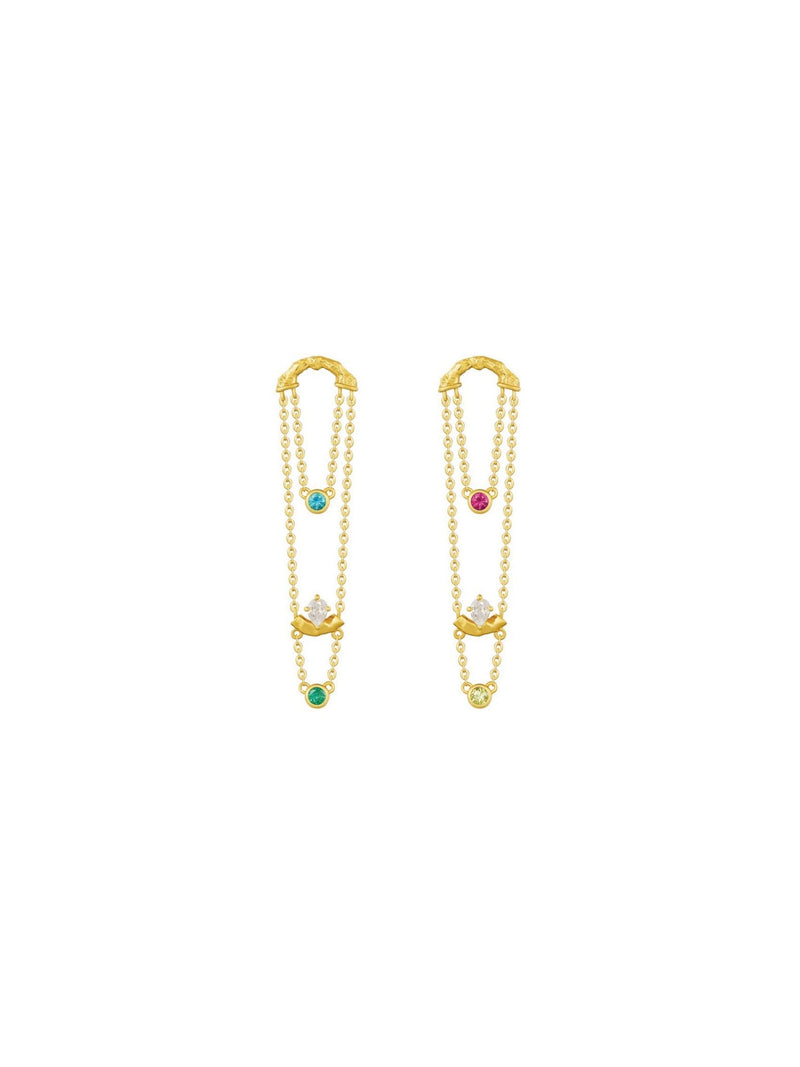Carnival Earrings (Pair) - Set | Orange Cube