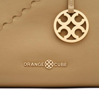 Fortune Cookie Mini Tote - Brown - Orange Cube