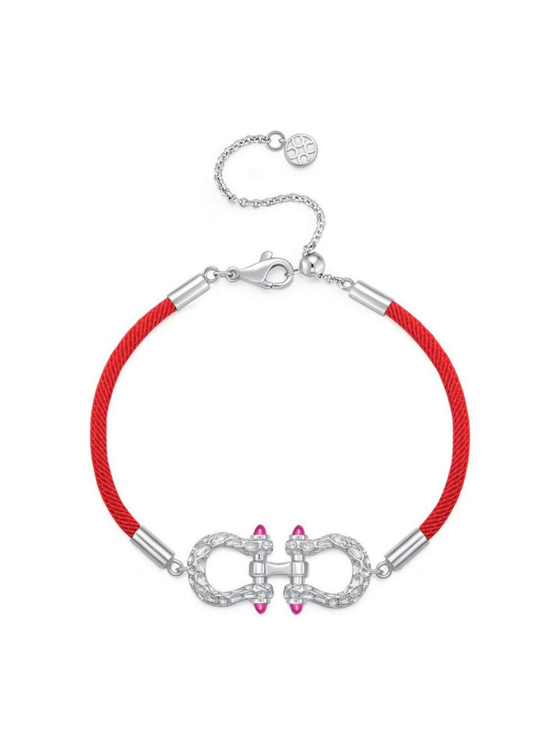 Double Horseshoe Bracelet (White) - Bracelet | Orange Cube