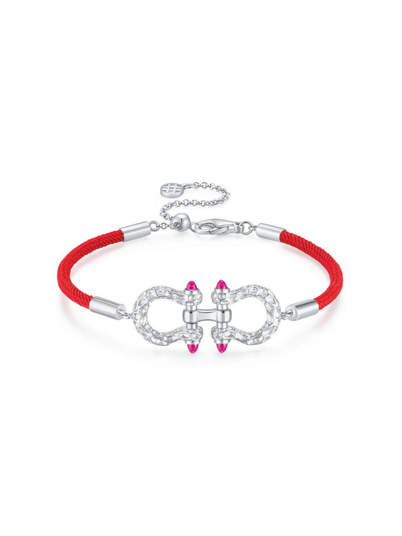 Double Horseshoe Bracelet (White) - Bracelet | Orange Cube