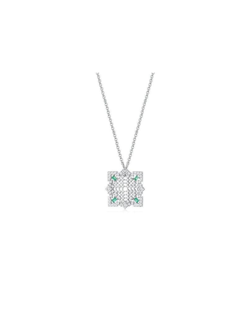 Emerald Palace Necklace (White) - Necklace | Orange Cube
