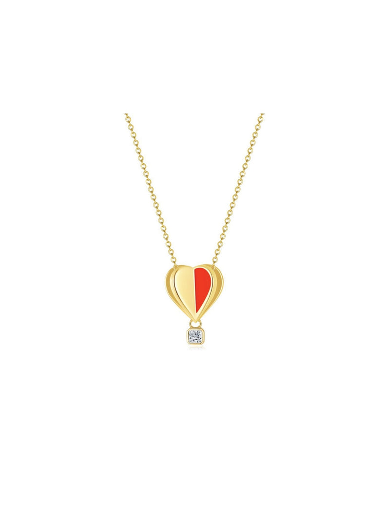 Floating Love Necklace - Red Agate - Necklace | Orange Cube