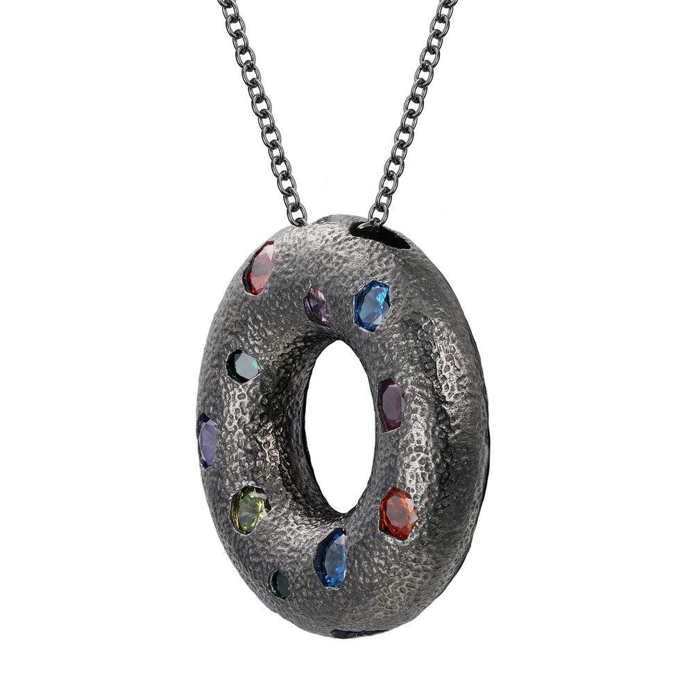 Halo Multiple Style Pendant - Small (Ebony) - Necklace | Orange Cube